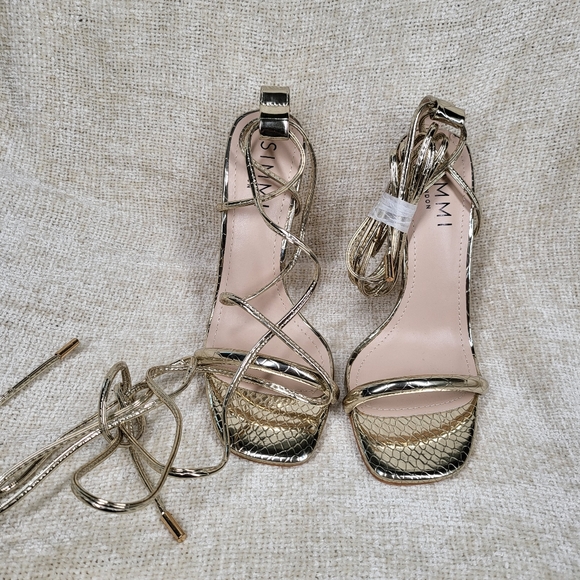 Simmi London Jamaica ankle tie heeled sandals - Picture 4 of 5